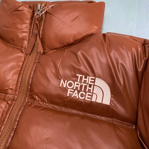 Women's The North Face Short Brown Down Jacket - Picture 5 of 11